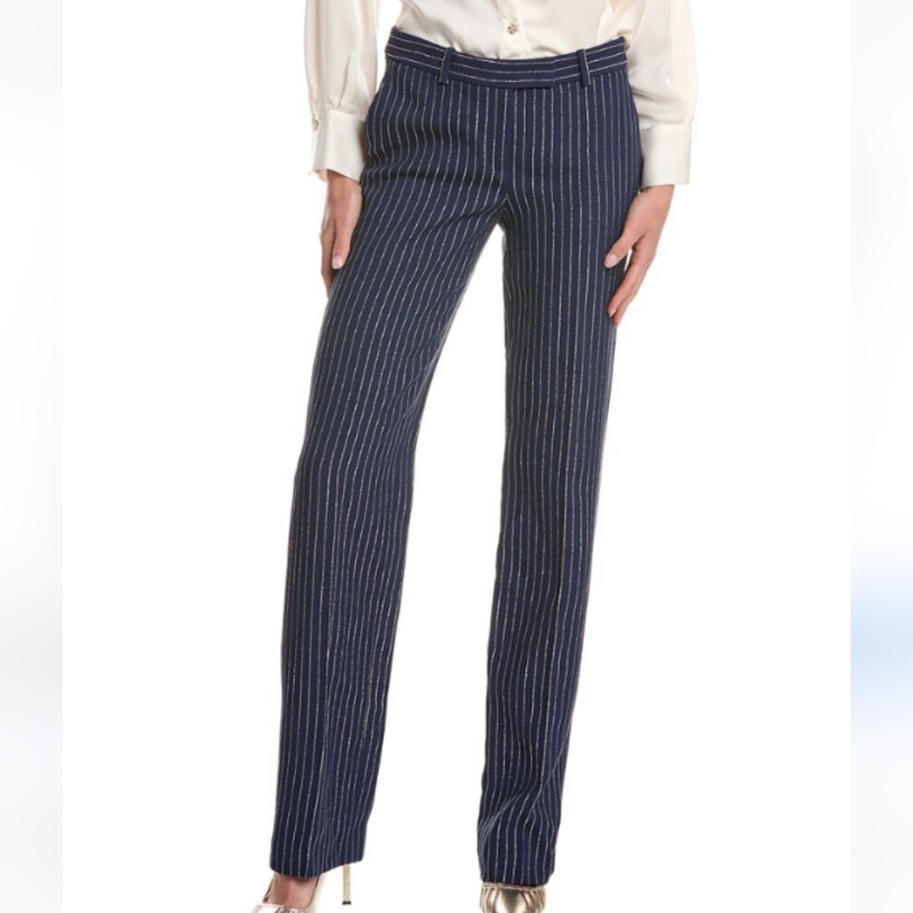 Willi Smith Flat Front Dress  Pants Blue & White Stripe